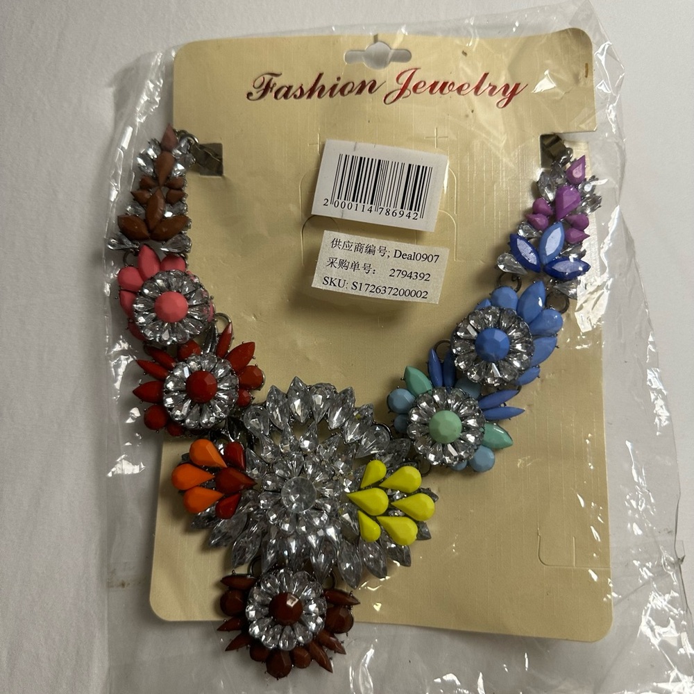 Colorful Floral Statement Necklace